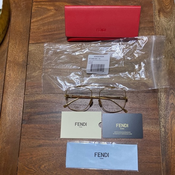 FENDI 57mm aviator oversized gold optical Frames/eyewear main image 15